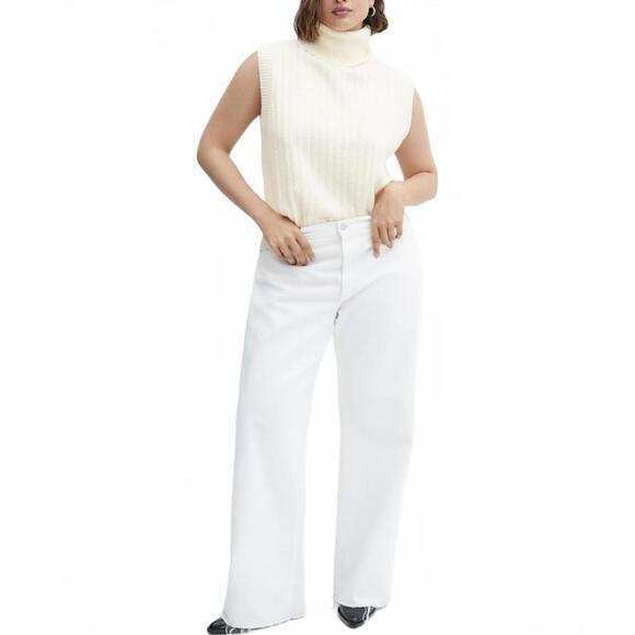 Mango Ribbed Turtleneck Vest Taldorin Off White Ecru NWT Size 1XL - Picture 7 of 9